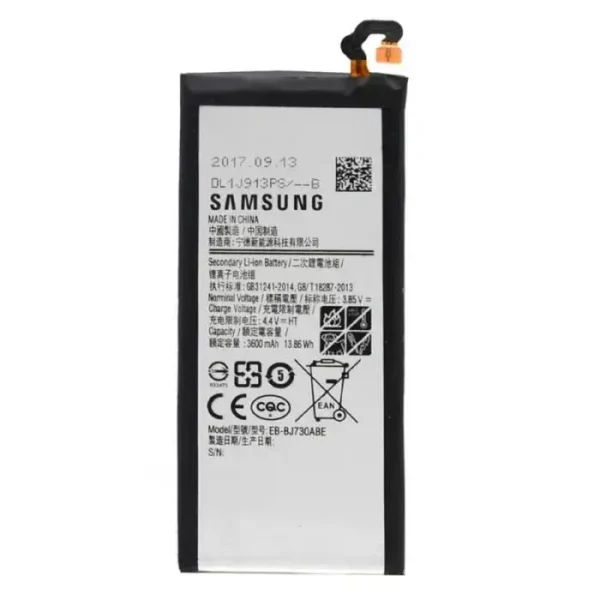 Batterie Originale Samsung EB-BJ730ABE - 3600 mAh Description technique : Référence officielle : EB-BJ730ABE (pièce d'origine Samsung) Type : Batterie Lithium-Ion (Li-Ion) originale Capacité nominale : 3600 mAh Tension : 3.85V (standard industriel) Certifications : CE, RoHS (conforme aux directives européennes)